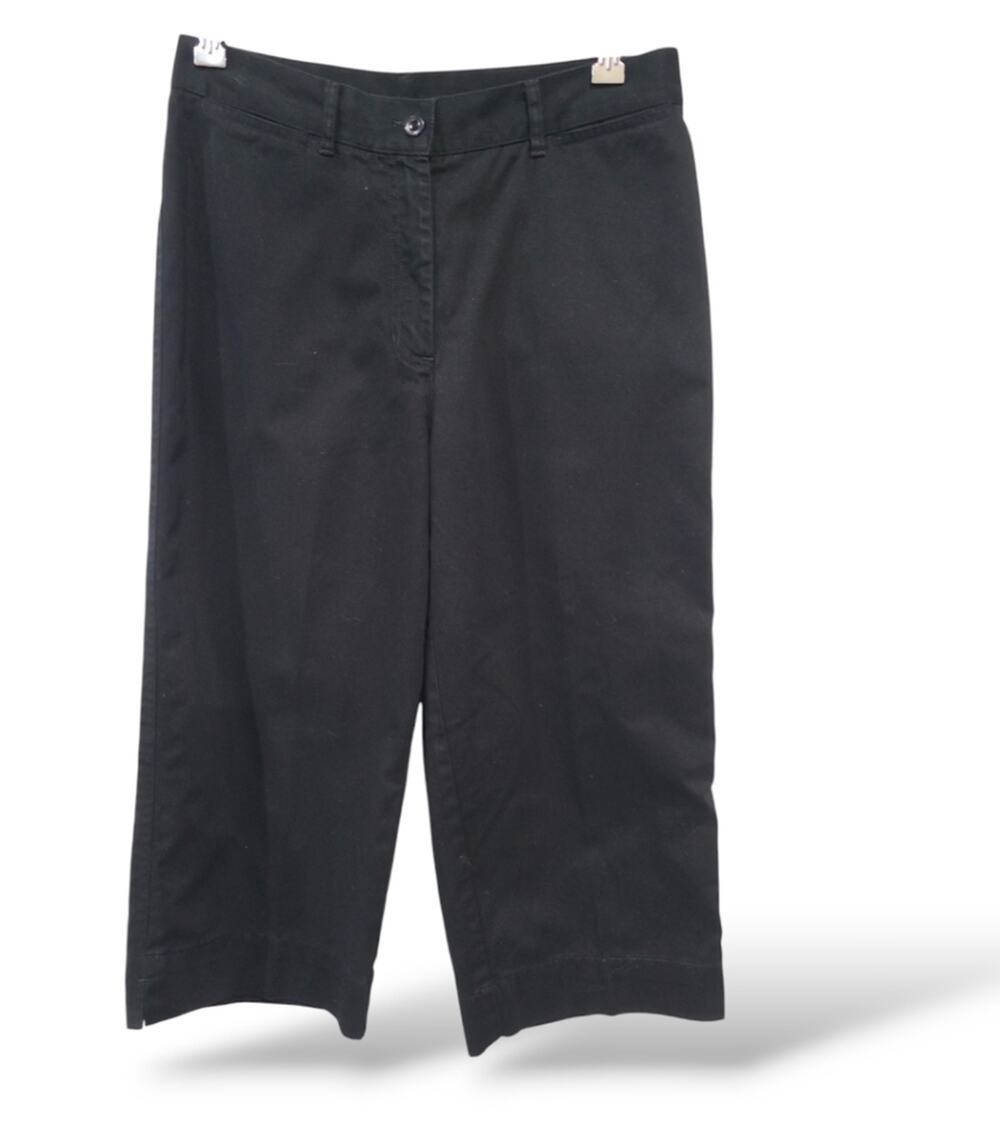 Lauren Ralph Lauren SZ 10 Petite Pedal Pushers Cropped Pants Black Sueded Cotton